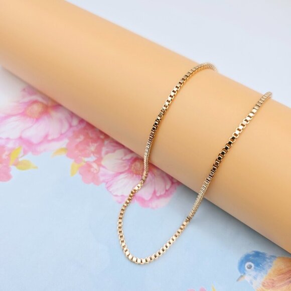 "Rose Gold Plated Square Link Chain Necklace for Women – 48cm, XPNL0114 - Picture 5 of 12